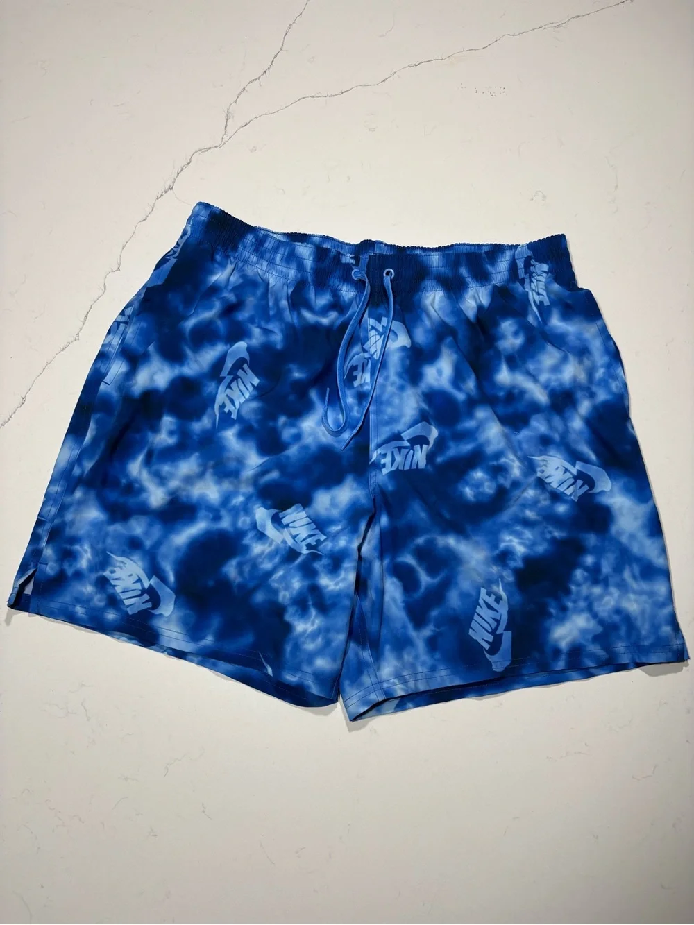 Nike Men’s Blue Tie-Dye Swim Trunks